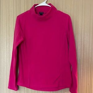 Lands' End Pink mock neck fleece top XS